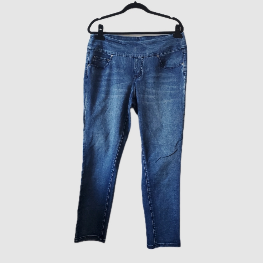 EUC Counterparts Denim skinny ankle jeans, size 14, faded/washed denim blue